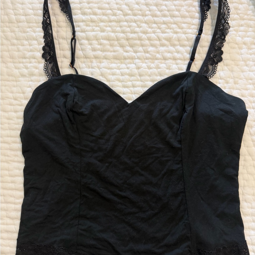 Victoria's Secret Black Lace-Trim Camisole Top